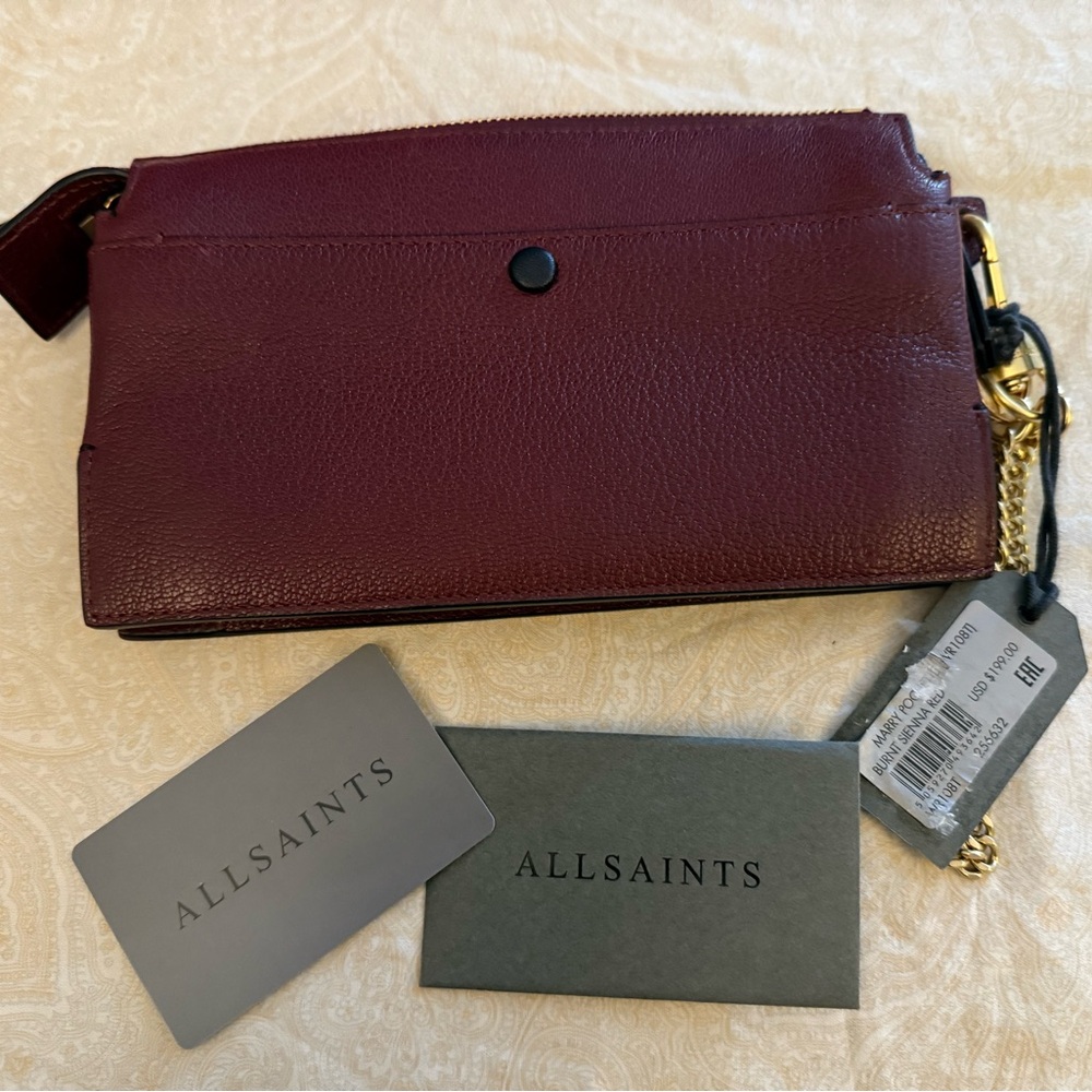 All Saints Marry Pochette Burnt Sienna Red